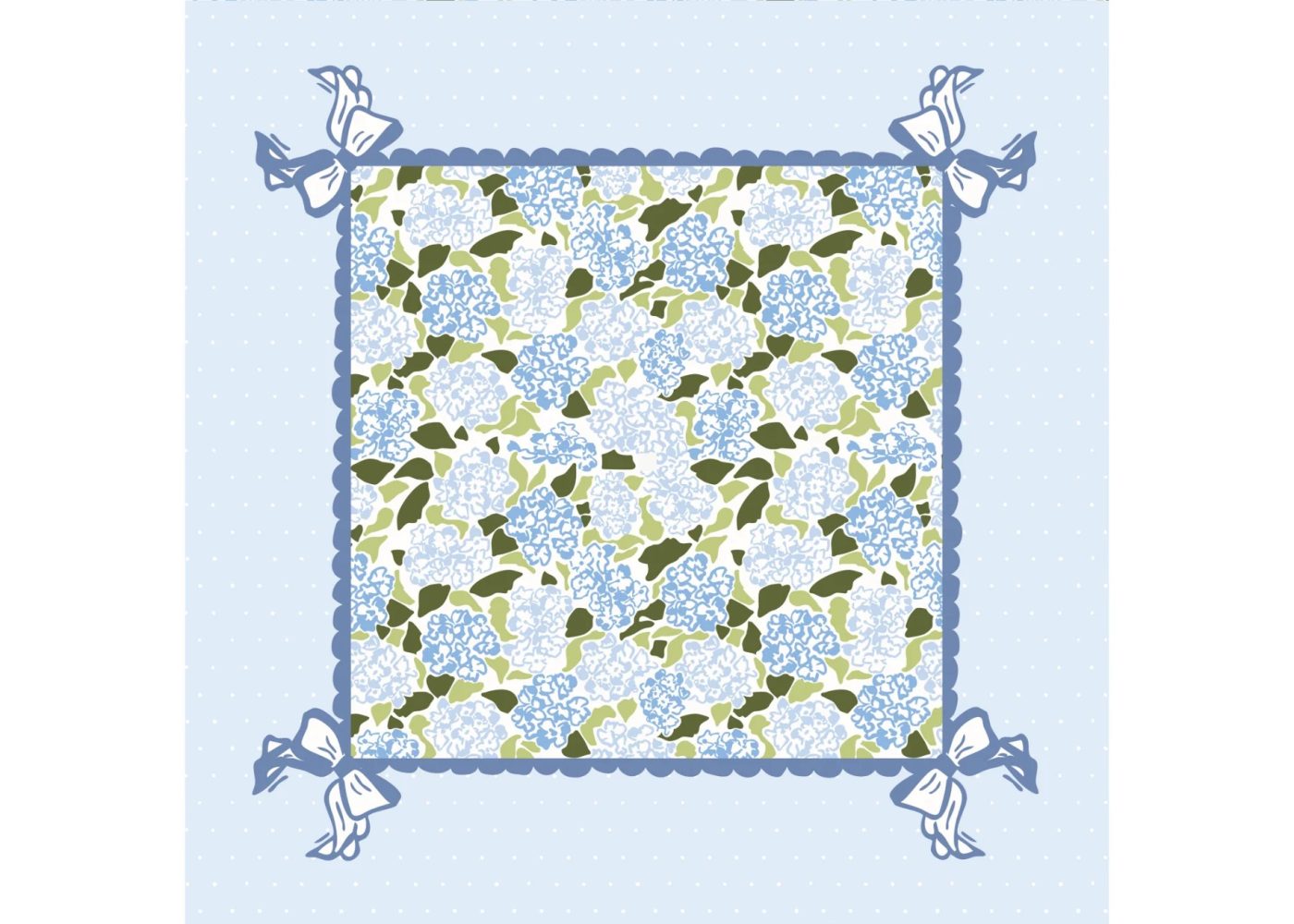 Hydrangea Mahjong Playing Mat