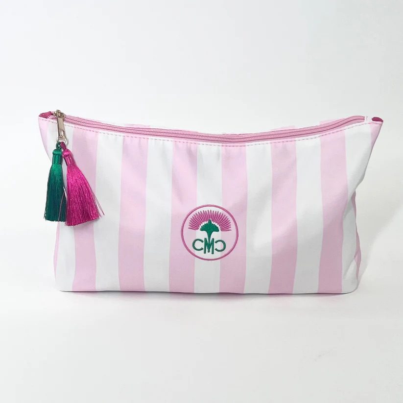 The Club Tile Bag- Striped w/ Tassels & Velvet Liner