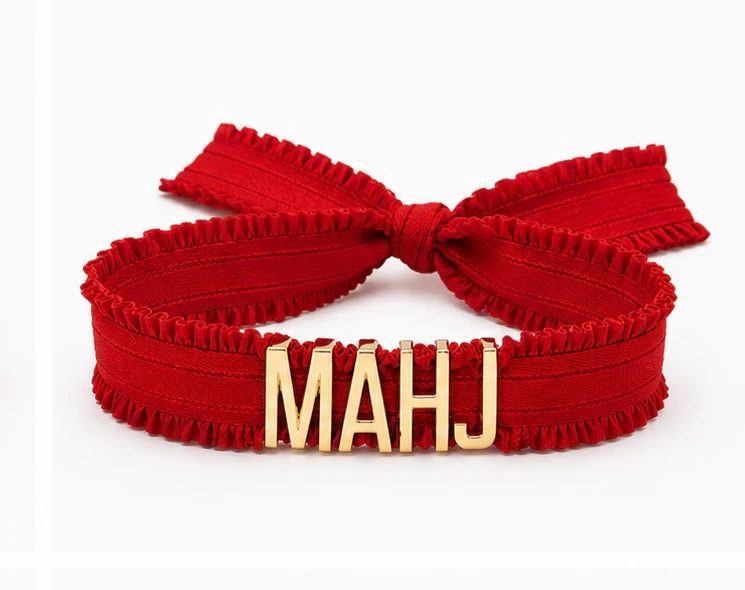 red Ribbon Tie MAHJ Bracelets