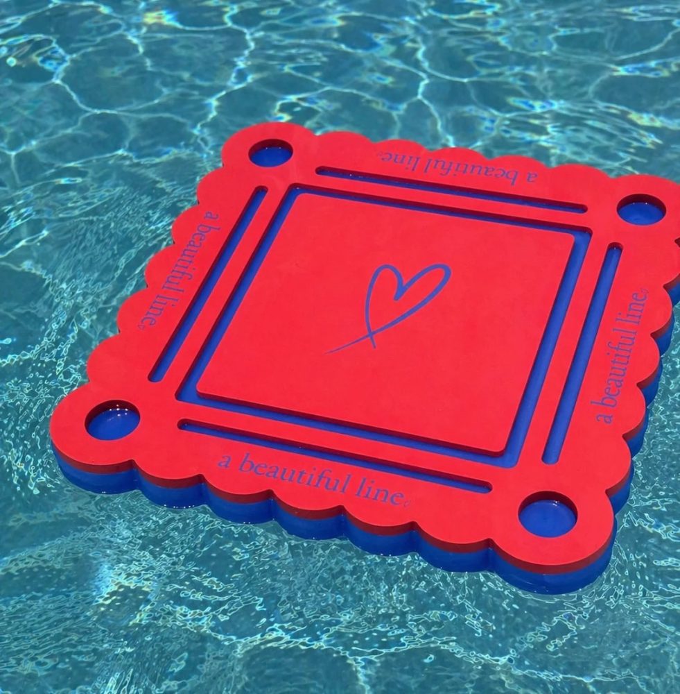 Floating Pool Mat - Red and Blue