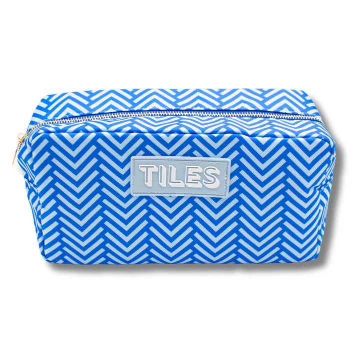 Premium Mahjong Tile Bag – Arrows- Blue Tile Bag