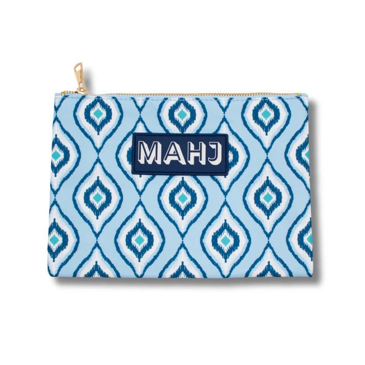 Premium Mahjong Card & Accessory Bag – IKAT- Blue Card & Accessory Bag