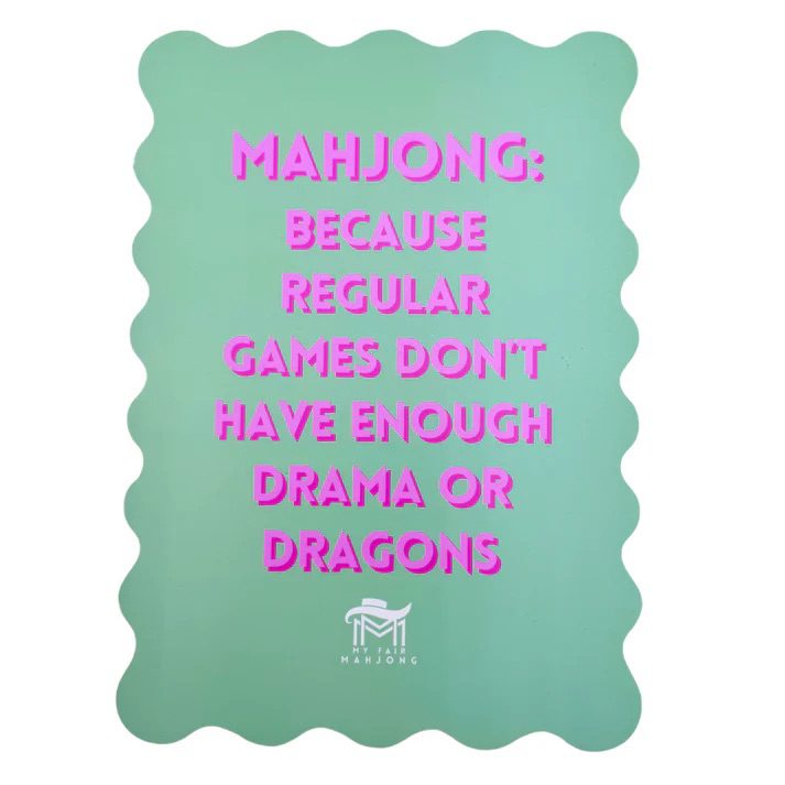 MAHJONG SHUFFLE CARD | Scalloped Edges & Bright Colors | DRAMA & DRAGONS