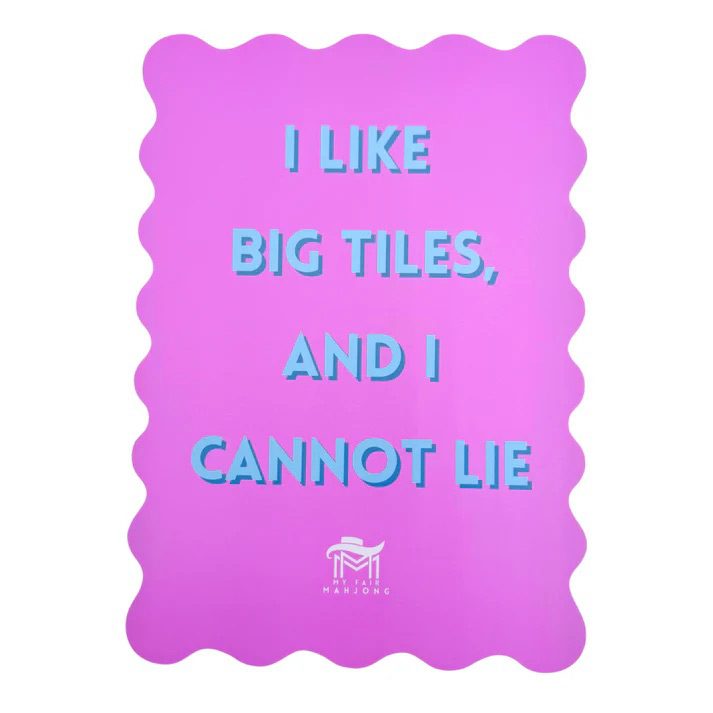 MAHJONG SHUFFLE CARD | Scalloped Edges & Bright Colors | Sized to Store with League Cards – 10-PURPLE- I LIKE BIG TILES