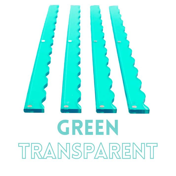 MAHJONG RACK PUSHER ADD-ON - MAGNETIC | Premium Acrylic | Transparent-Wavy-Green