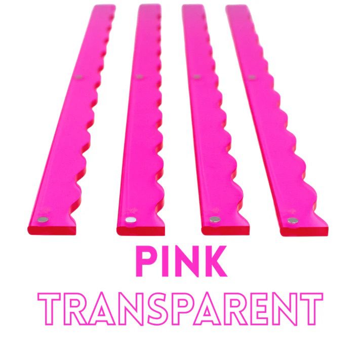 MAHJONG RACK PUSHER ADD-ON - MAGNETIC | Premium Acrylic | Transparent-Wavy-Pink