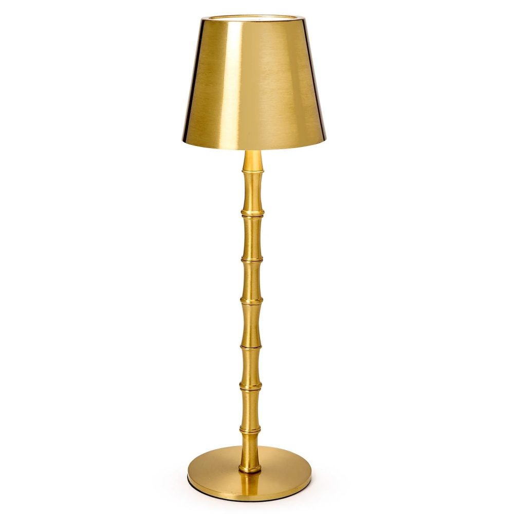 LED Portable Cordless Gold Bamboo Table Lamp - Iron