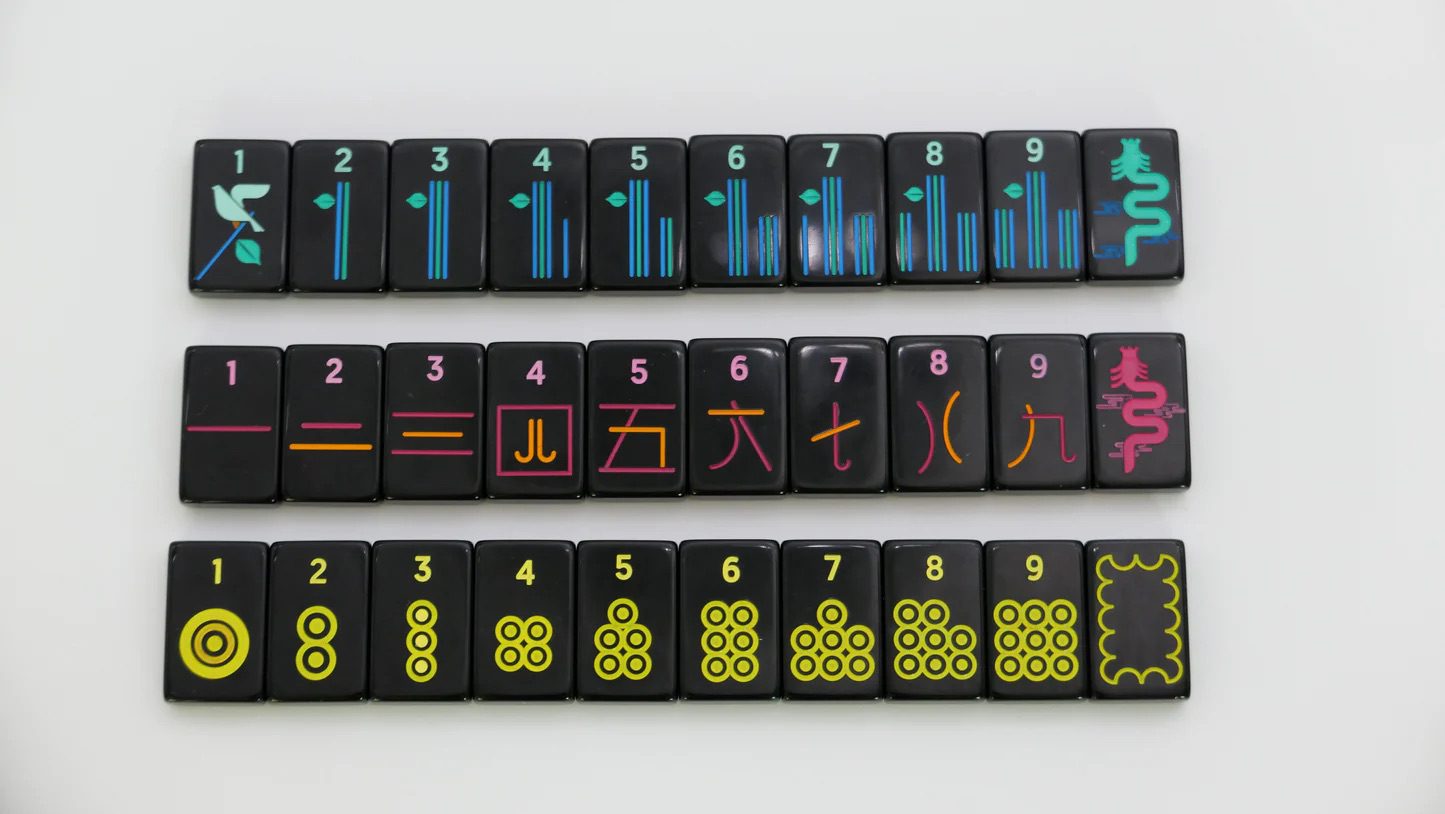 Mahj Pit Commuter Skinny travel tile set in Midnights