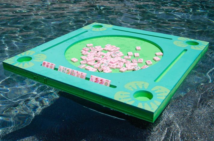 Mahjong Pool Float - Green/Blue