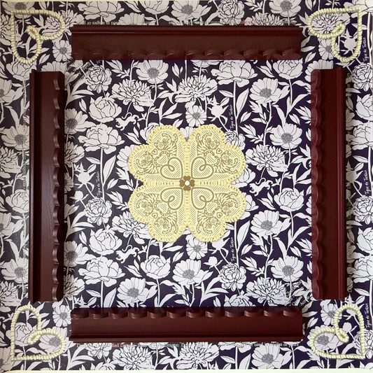 Mahjong Gaming Mat, PLUM PEONY **RULES EDITION**