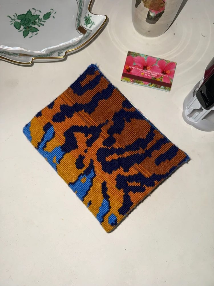 Tiger Stripe Folio Cover- Hand Painted Needlepoint Canvas