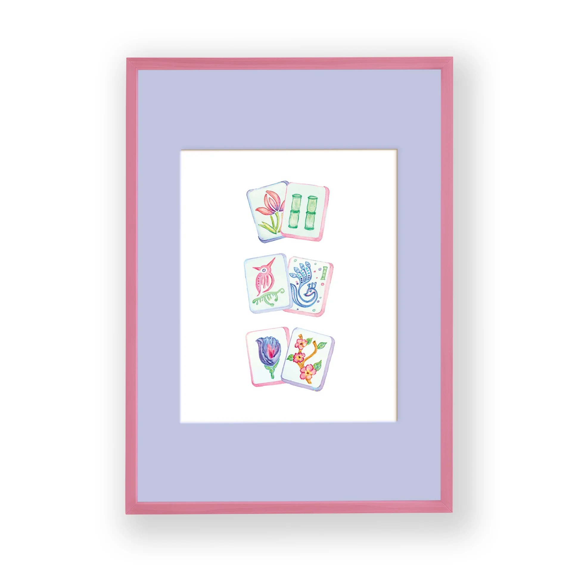 Floral mahjong art print by Soirée All Day Co.