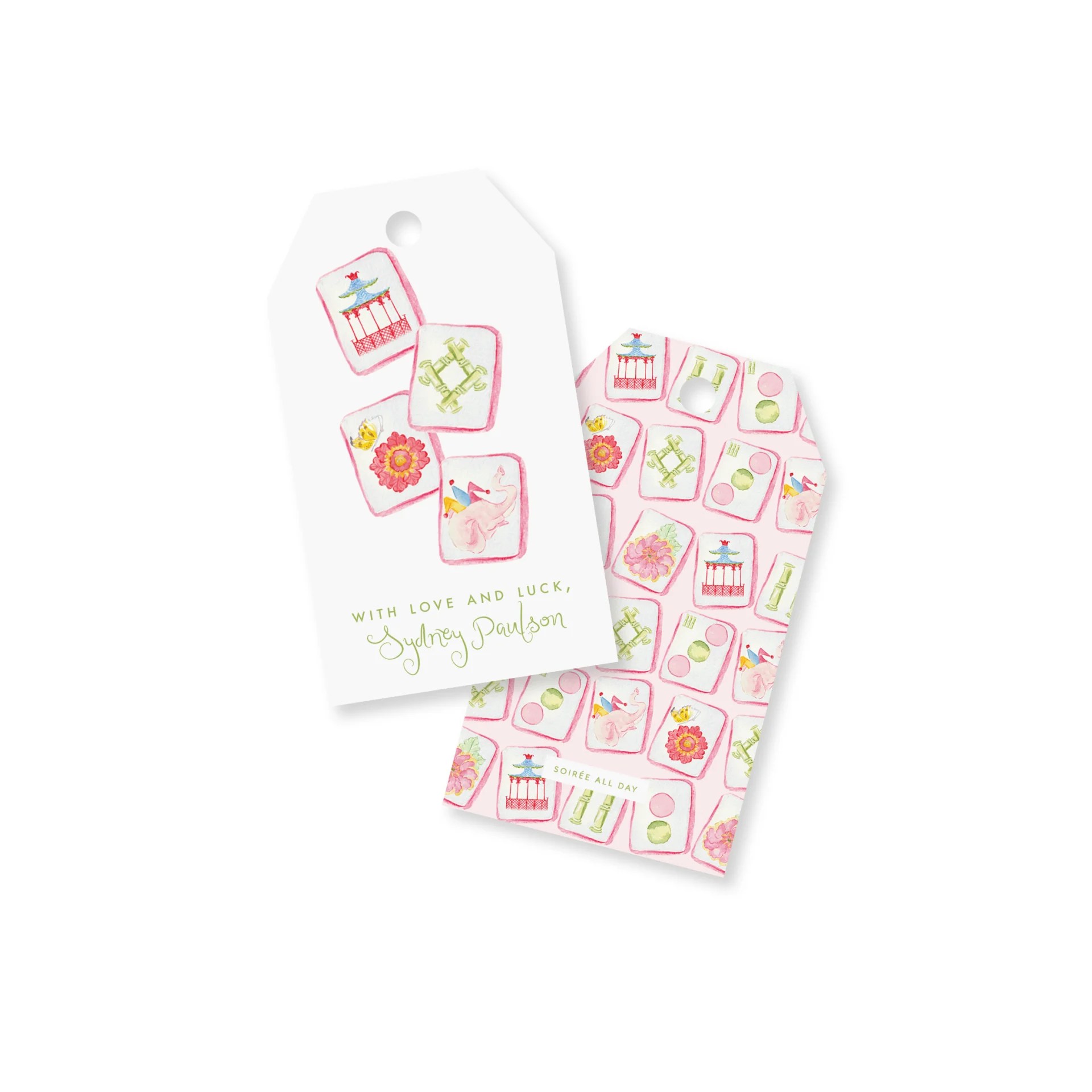 Mahjong gift tags by Soirée All Day Co.