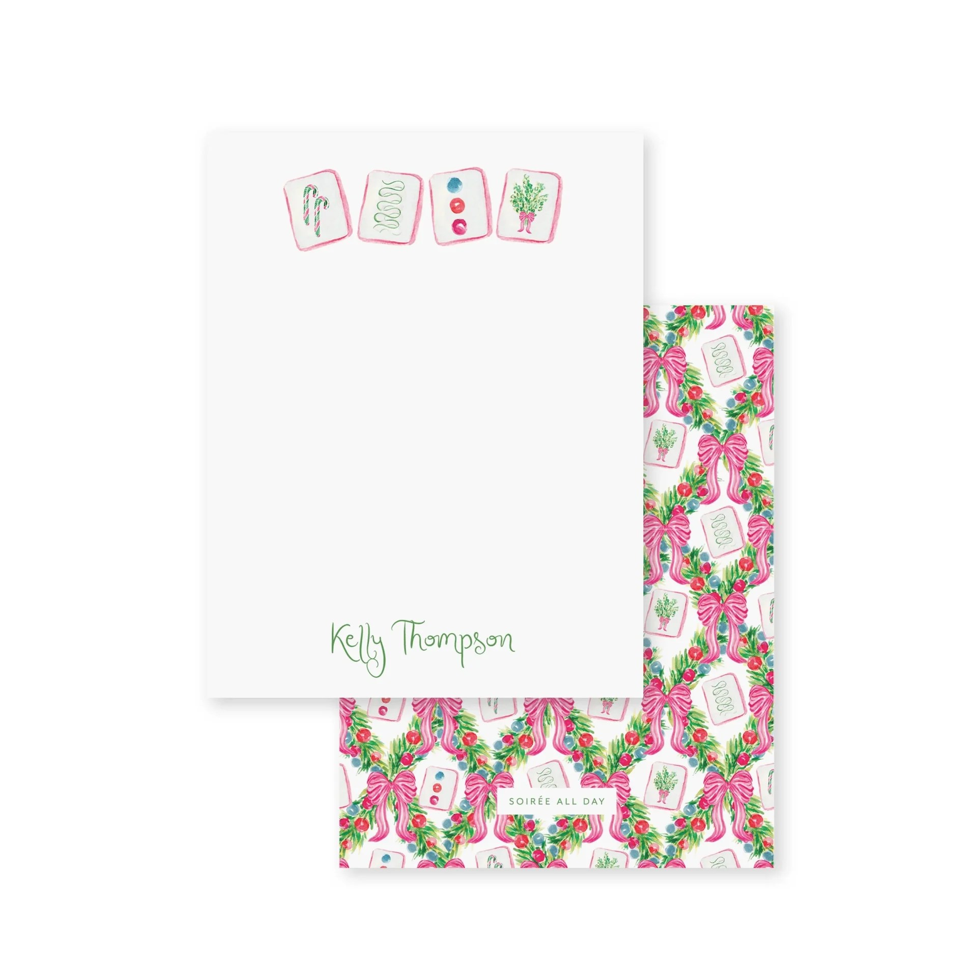 Christmas mahjong stationery by Soirée All Day Co.