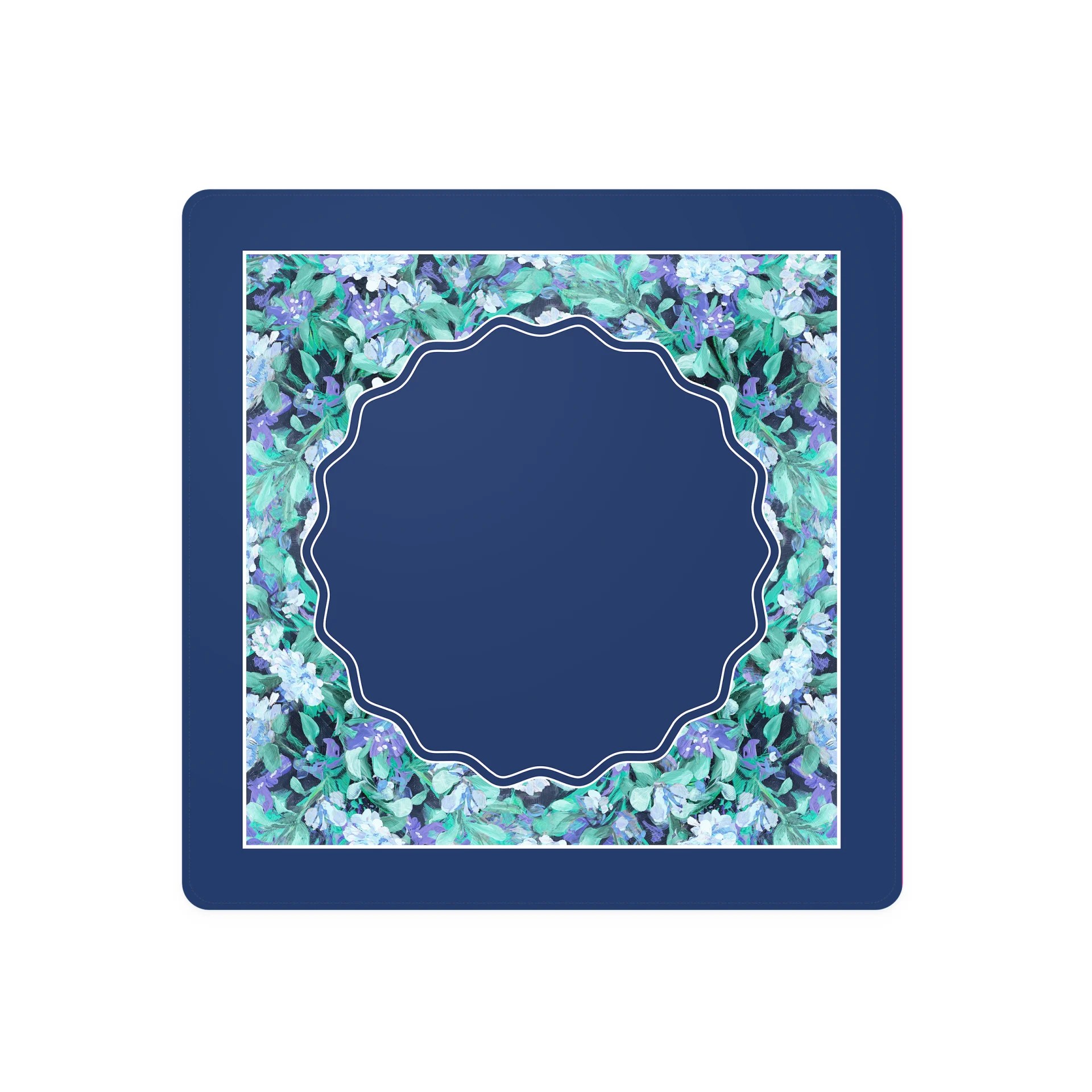 Midnight Garden Club navy botanical mahjong mat by Soirée All Day