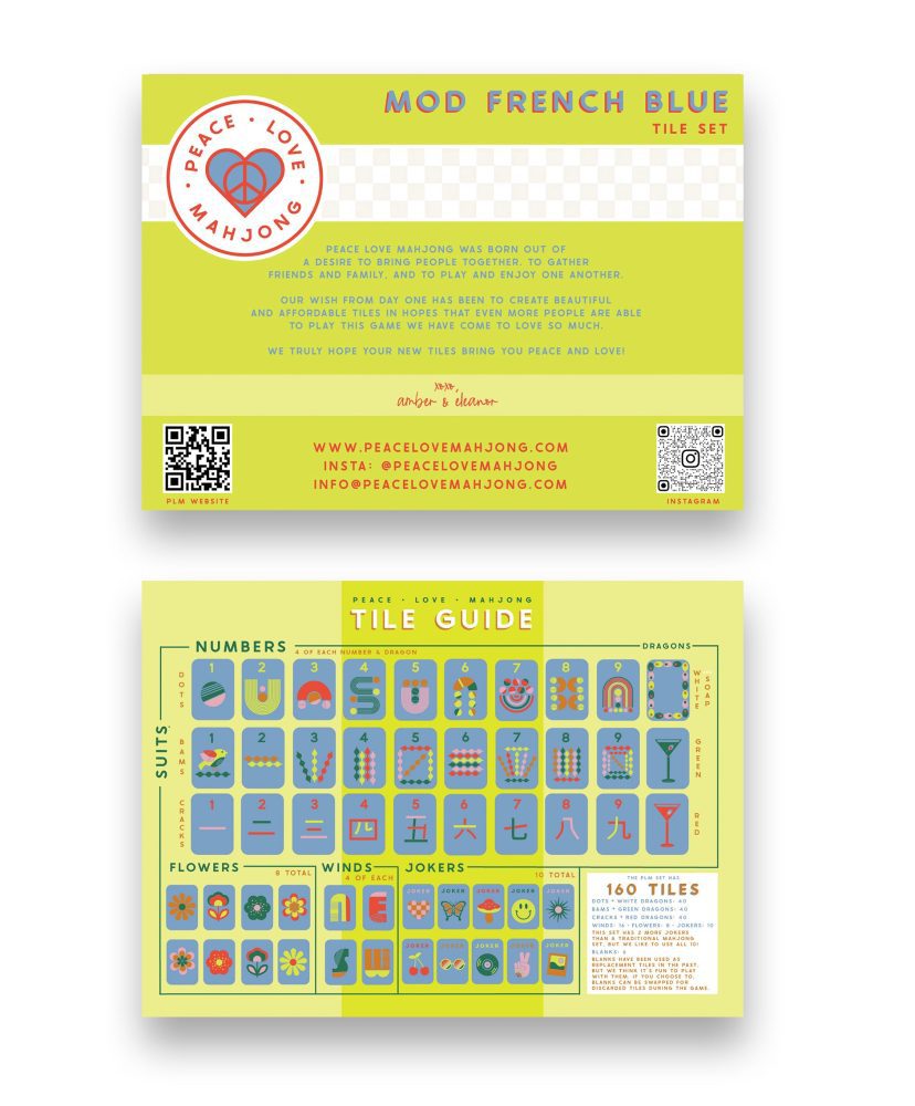 Blue tile guide by Peace Love Mahjong