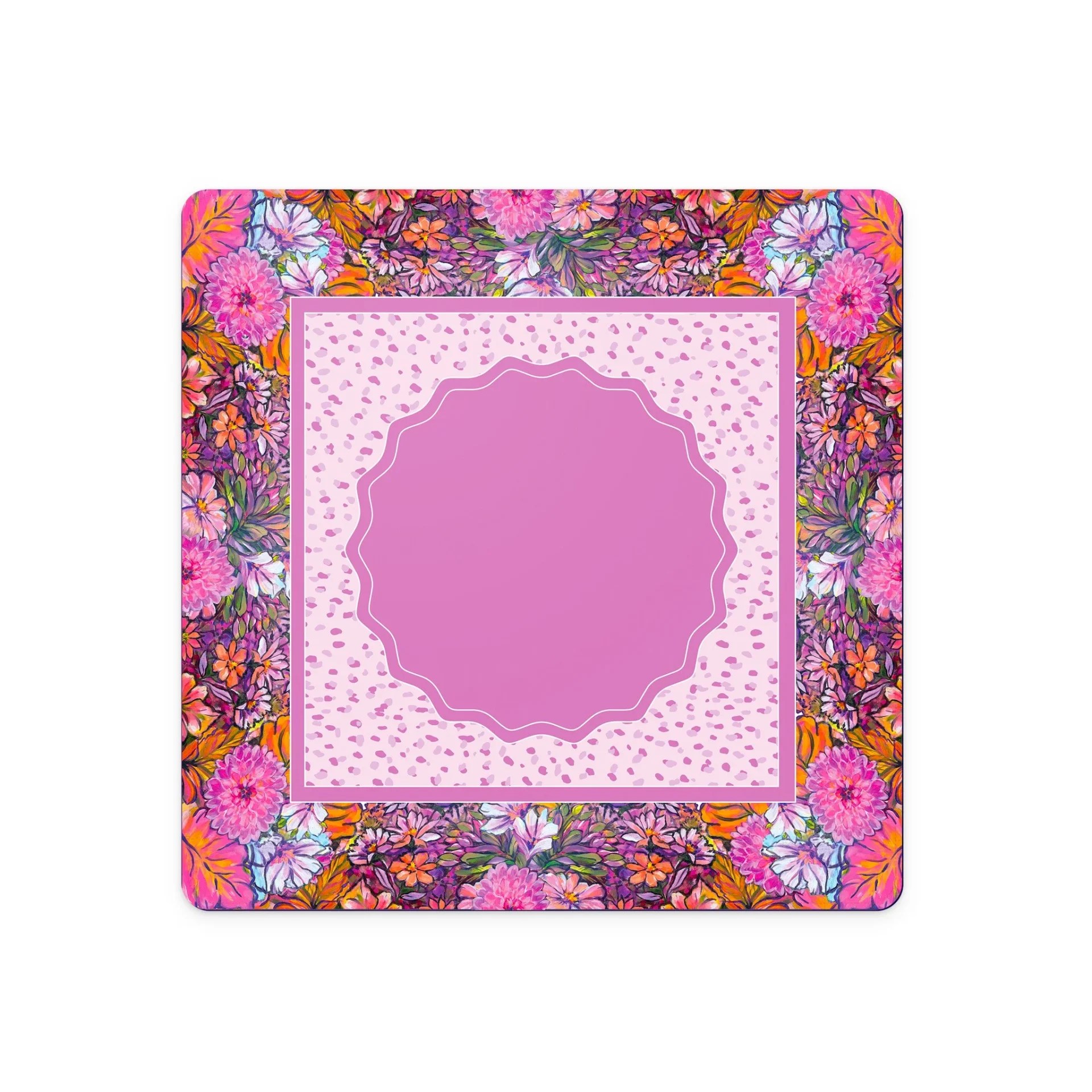 Petal Party pink floral mahjong mat by Soirée All Day