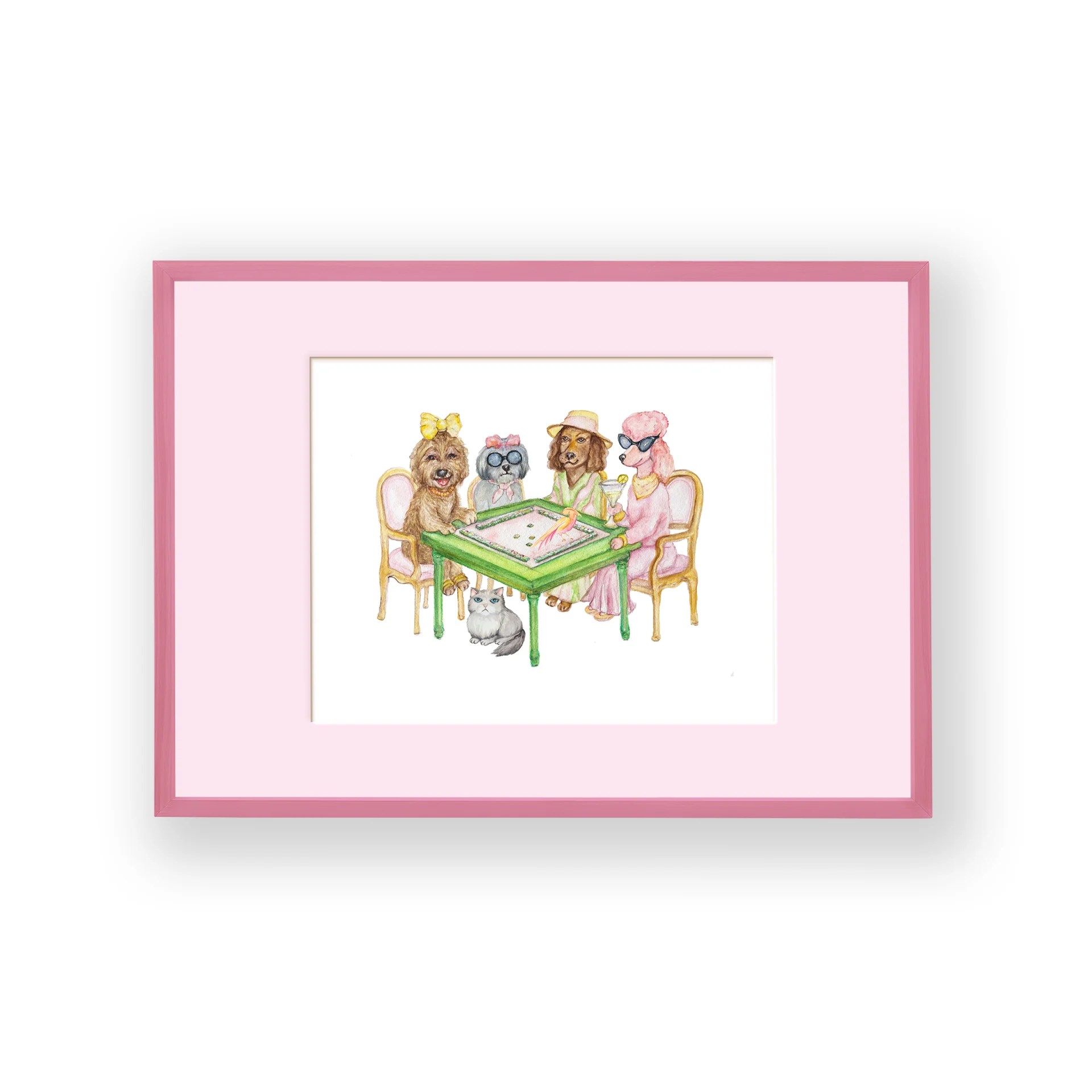 Pets playing mahjong art by Soirée All Day Co.