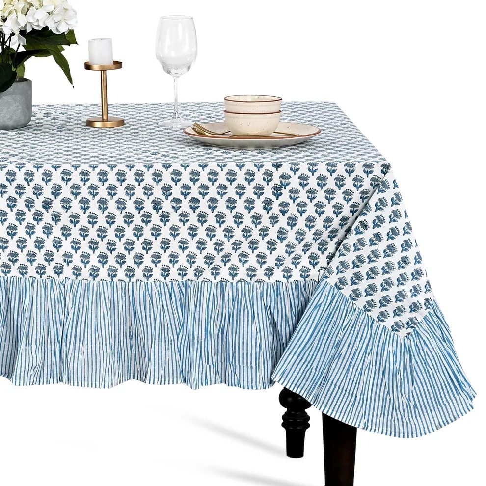 Ruffle Tablecloth – Apatite Blue