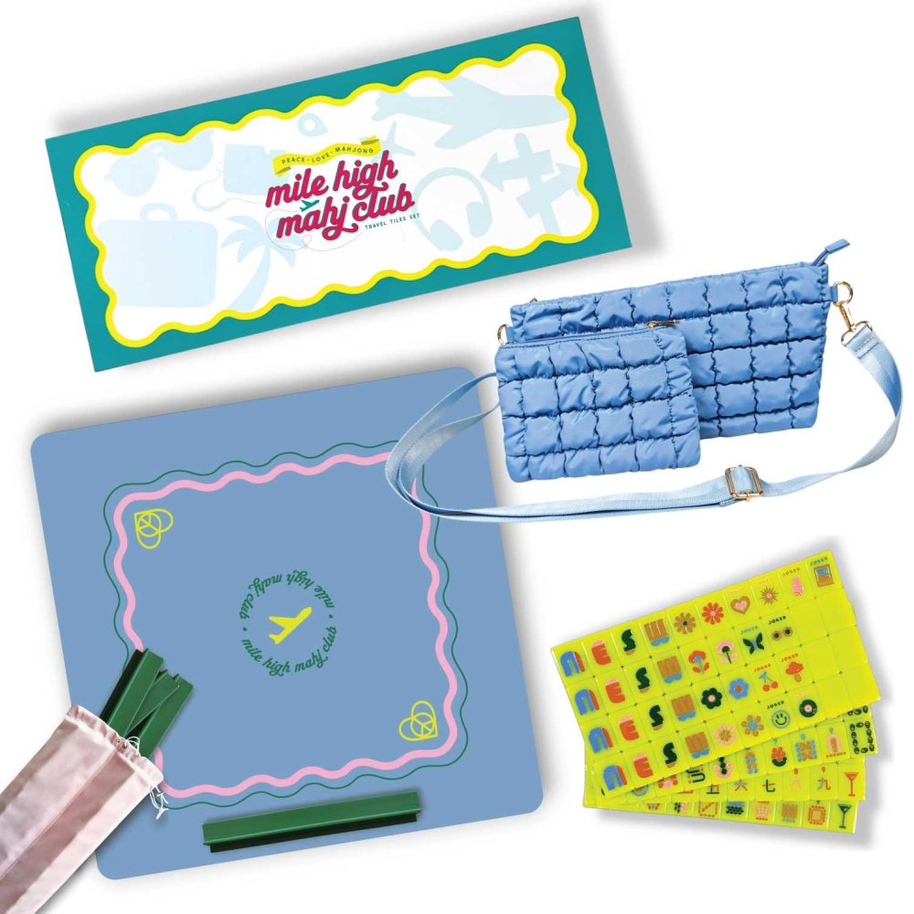 Chartreuse mahjong set by Peace Love Mahjong