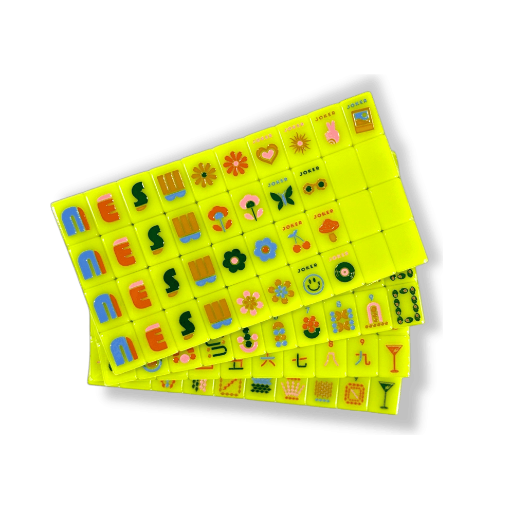 Chartreuse mahjong set by Peace Love Mahjong
