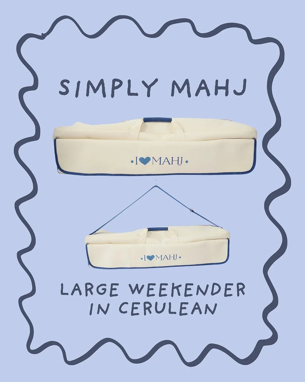 Blue mahjong weekender bag by Simply Mahj