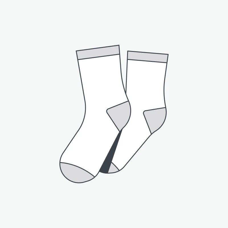 An illustration of a pair of socks