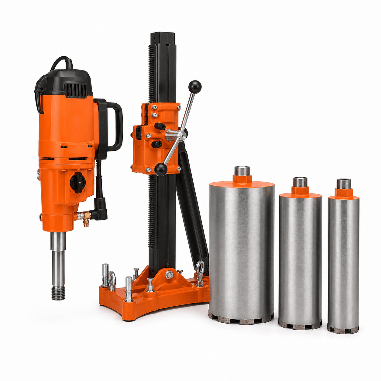 DOT core drilling package with wet diamond core bits, thread adapter and centering guide