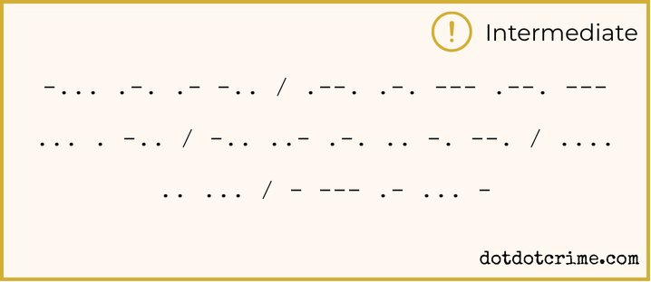 Intermediate Morse code puzzle challenge for Case #0010 – Tiny Crimes mystery