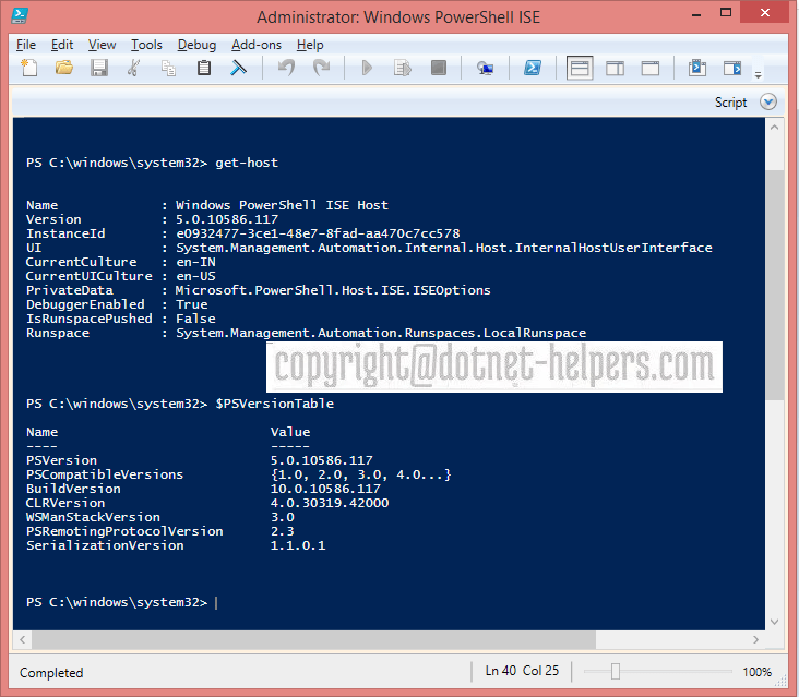 How to validate the version of installation - Dotnet Helpers