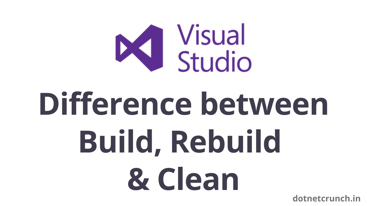 Essential Difference between Build Rebuild and Clean in Visual Studio 5 Build Rebuild and Clean in Visual Studio