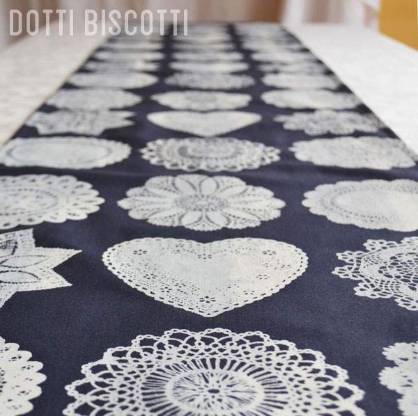 Blue & White Doily (225cm x 45cm) Available: 15