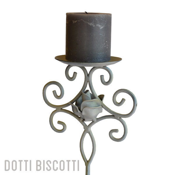 Grey Metal Rose Candelabra (approx 60cm high) Available: 10