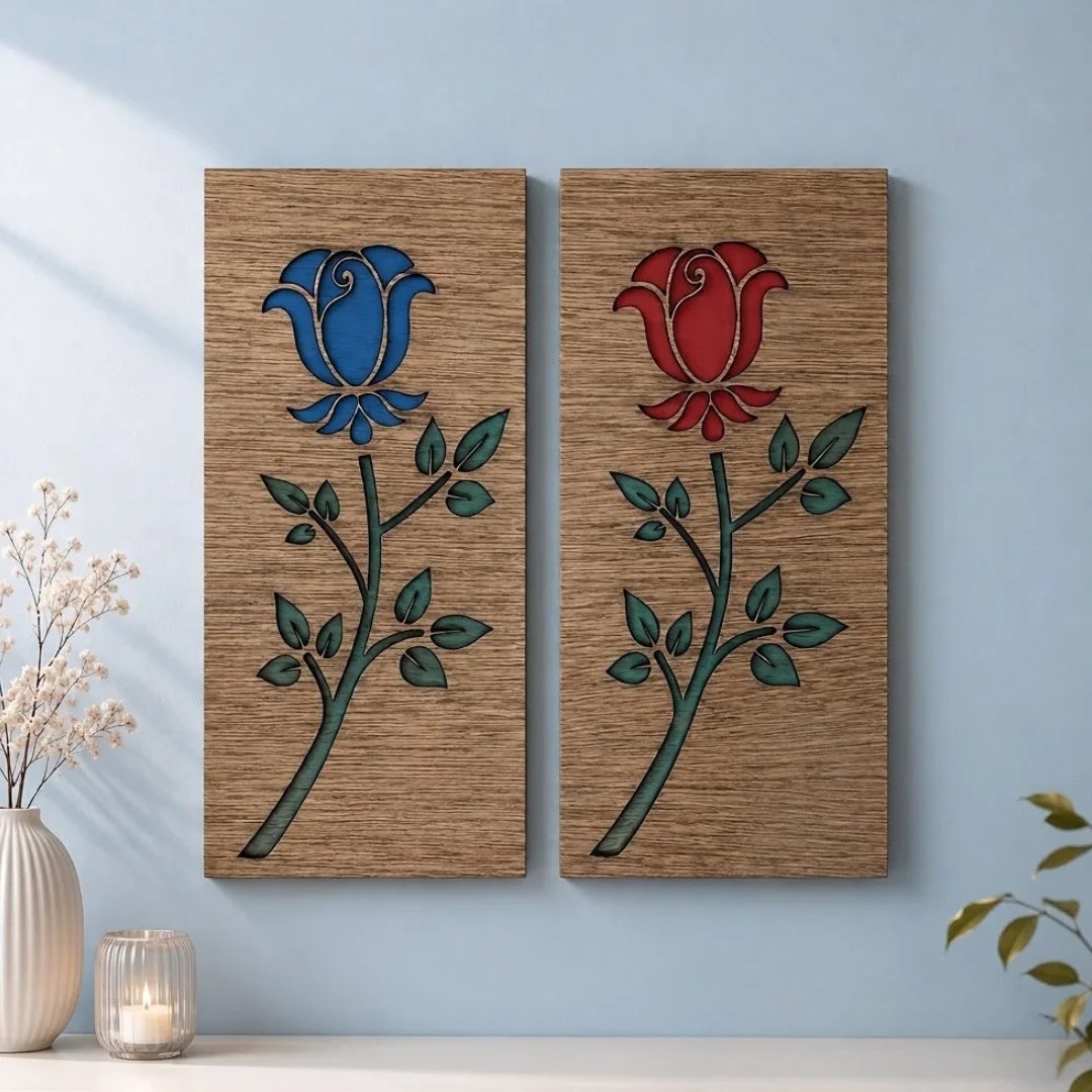 3D Rose wood Multi-Layered Wall Art (WA0153)