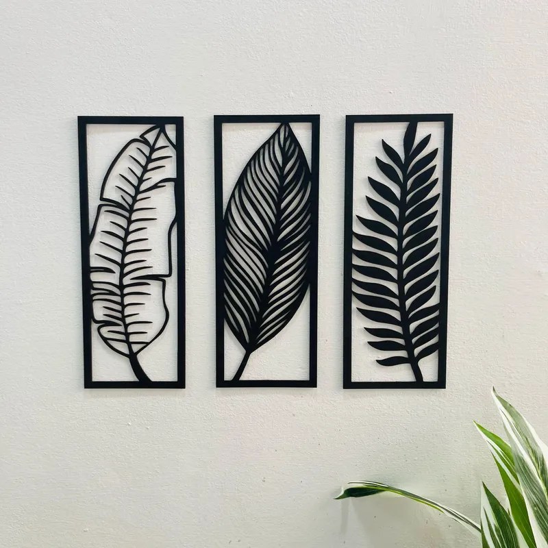 3Pcs Leaf Frame Wall Art