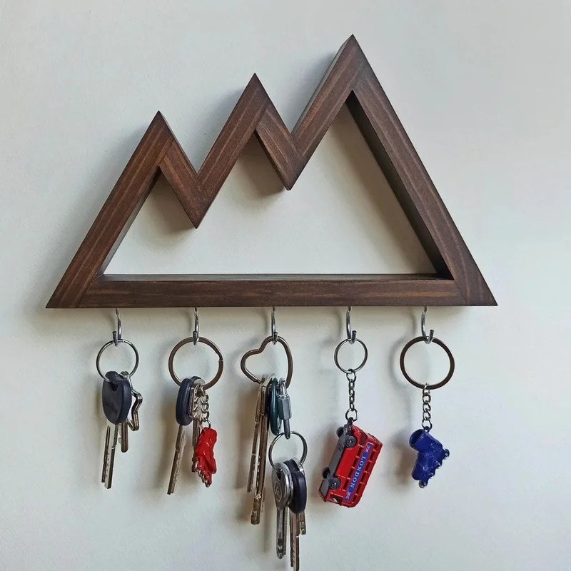Mountain Shaped Wooden Key Hanger