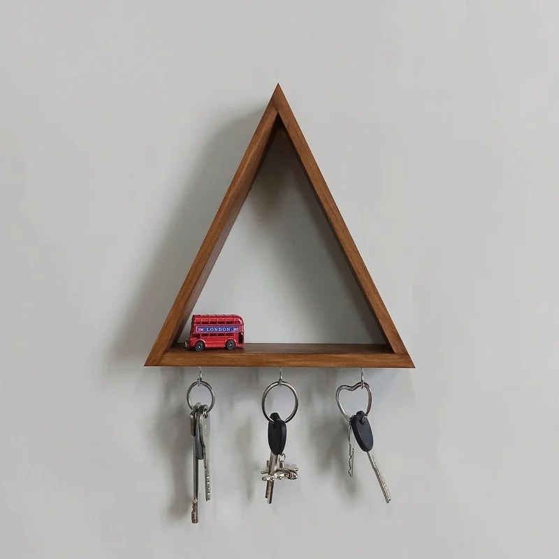 Triangle Shaped Wooden Key Hanger