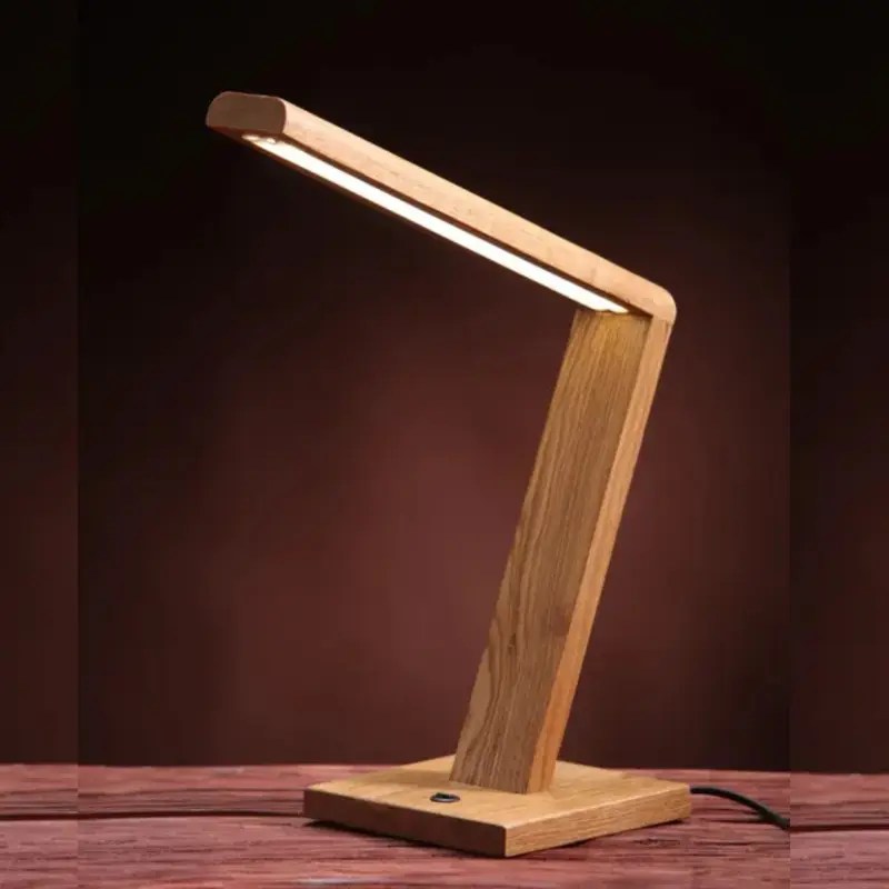 Handmade LED Wood Table Lamp