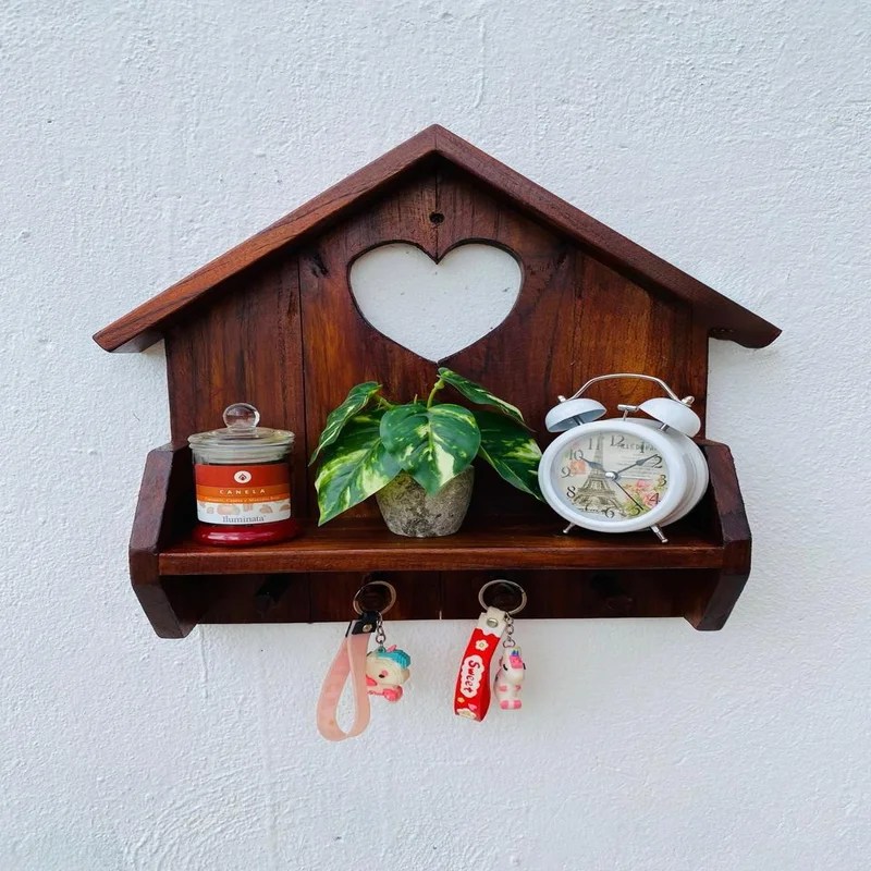 Hut Shape Multipurpose Wooden Shelf