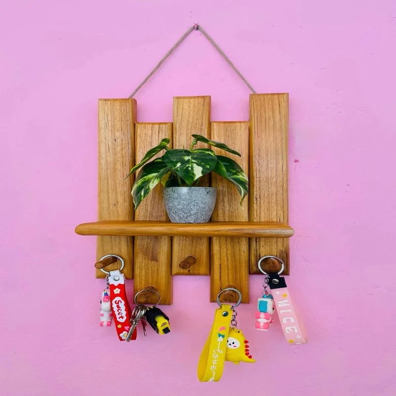 Multi Purpose Wooden Hanging Shelf