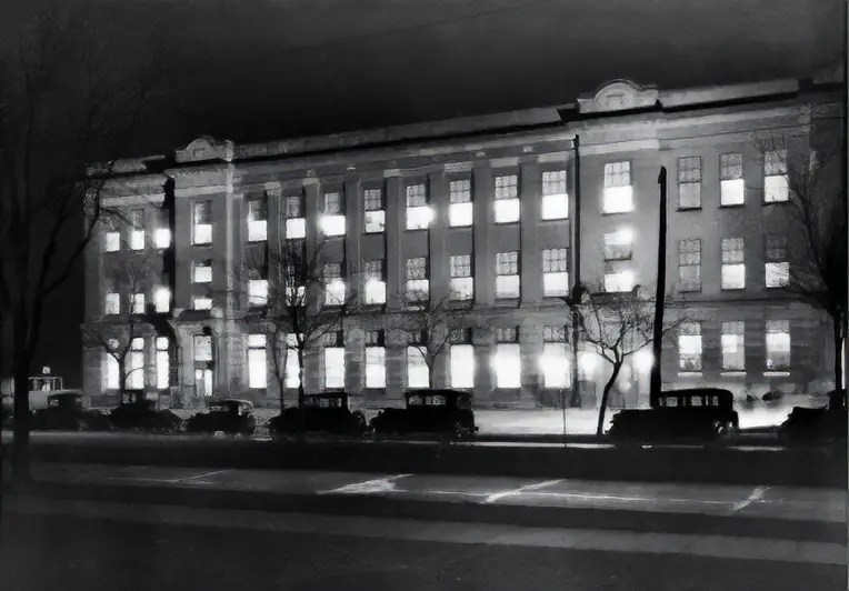 central high school at night
