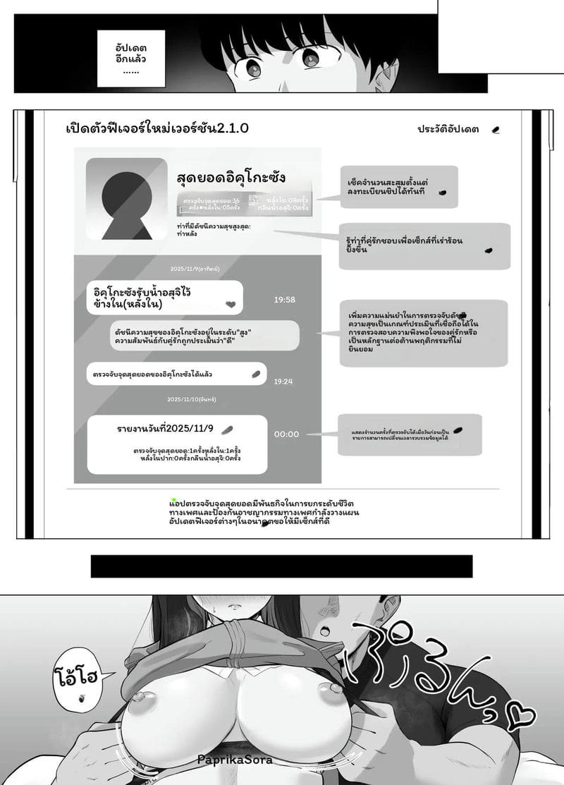 อ่านโดจิน แอปตรวจจับจุดสุดยอด 2 รายงานการถูกแย่งชิงที่รุนแรงขึ้น แปลไทย หน้า 27 แนว sora paprika