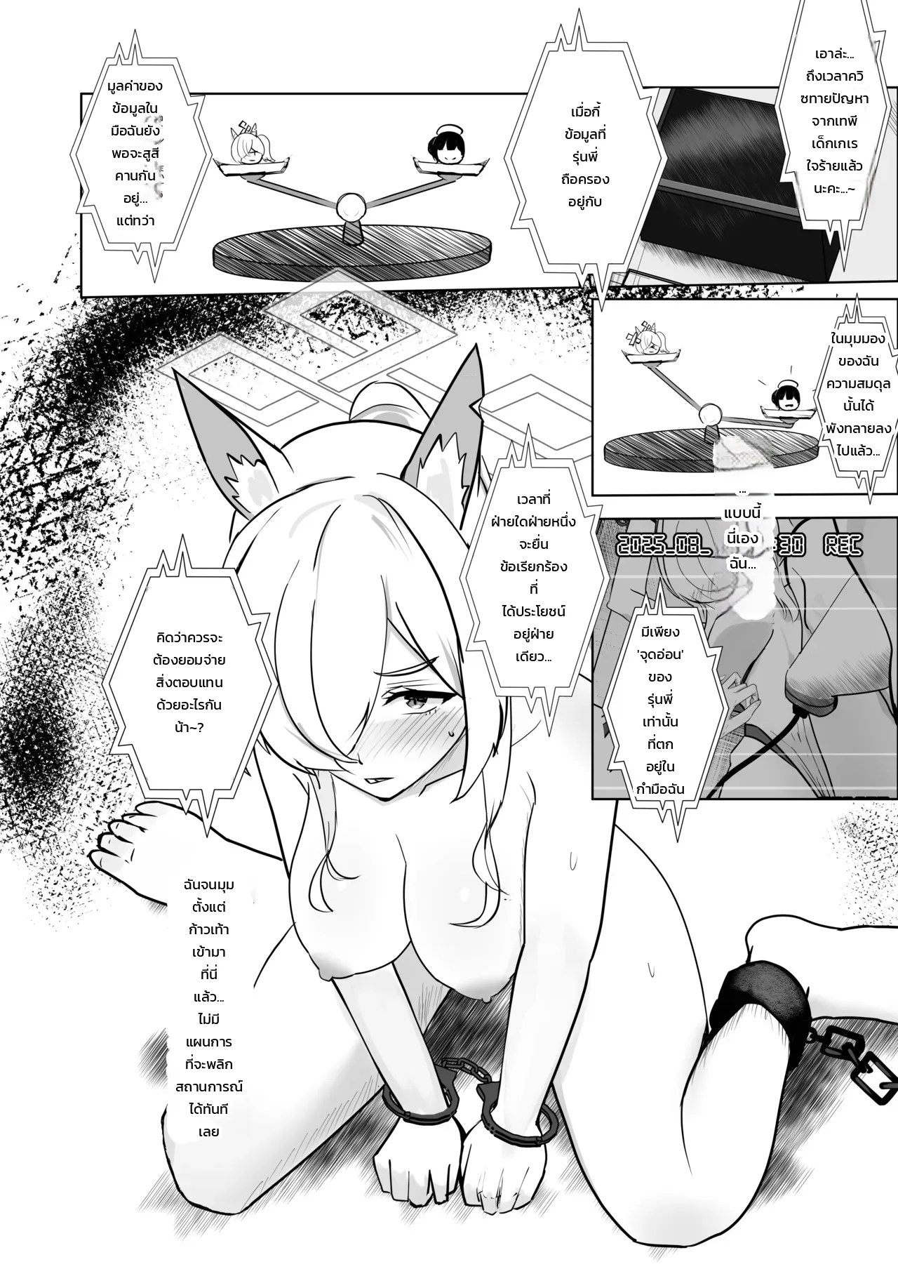 อ่านโดจิน สยบเขี้ยวสุนัขคลั่ง: บทเรียนสั่งสอนคันนะ (Blue Archive) แปลไทย หน้า 13 แนว michinoku