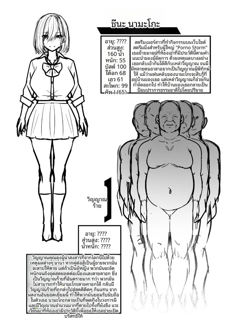 อ่านโดจิน ประสบการณ์เหนือธรรมชาติของสาวสตรีมเมอร์ แปลไทย หน้า 47 แนว big breasts