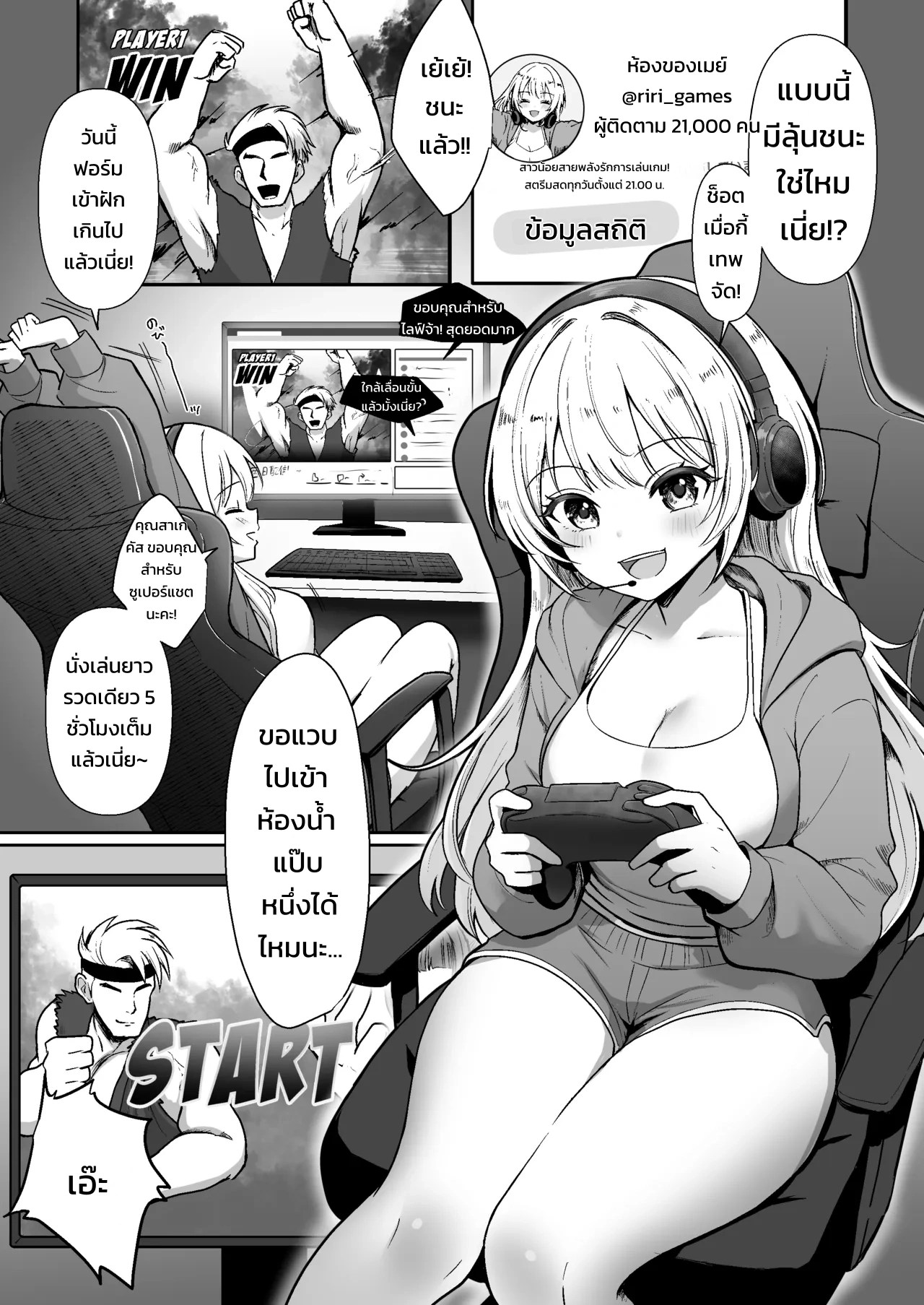 อ่านโดจิน ปล่อยปัสสาวะกลางไลฟ์ สตรีมเมอร์สาวปลุกสัญชาตญาณความเสียว แปลไทย หน้า 2 แนว hijiri minami