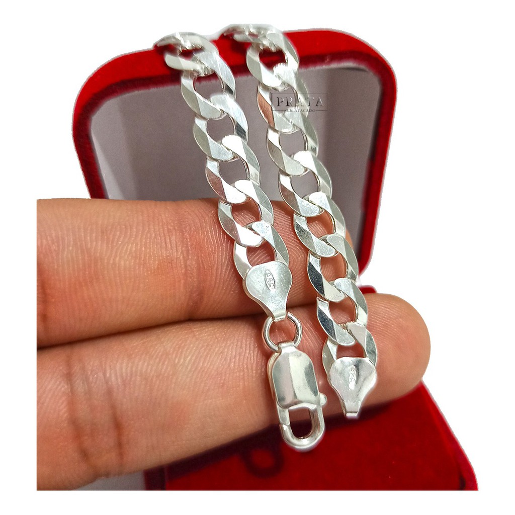 Pulseira Prata 925 Escama Peixe 8mm Grossa Legitima 1X1 Maciça | Shopee  Brasil