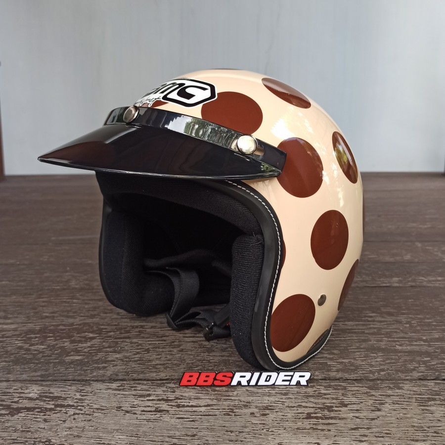 Jual helm retro original bmc buddy polkadot