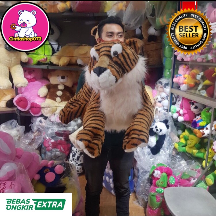 Jual boneka harimau lion simba coklat jumbo besar