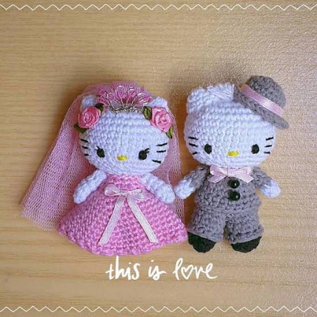 Jual boneka pengantin hello kitty lucu dan unik murah