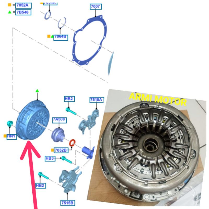 Jual dual clutch assembly ford fiesta & ecosport original part ford